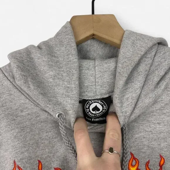 Thrasher flame logo grey hoodie - Picture 4 of 6